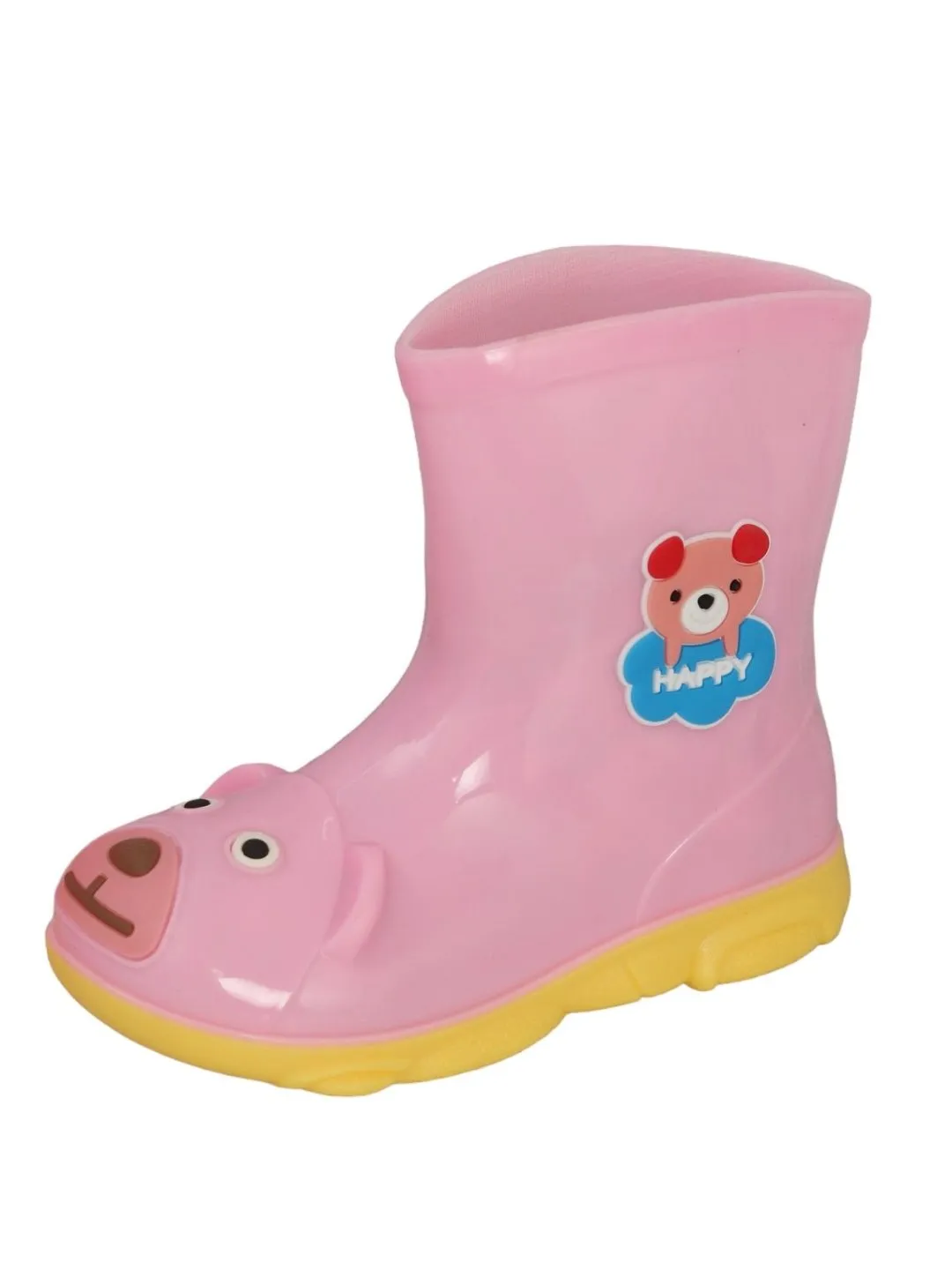 Adorable Pink Bear Themed Rain Boots For Girls
