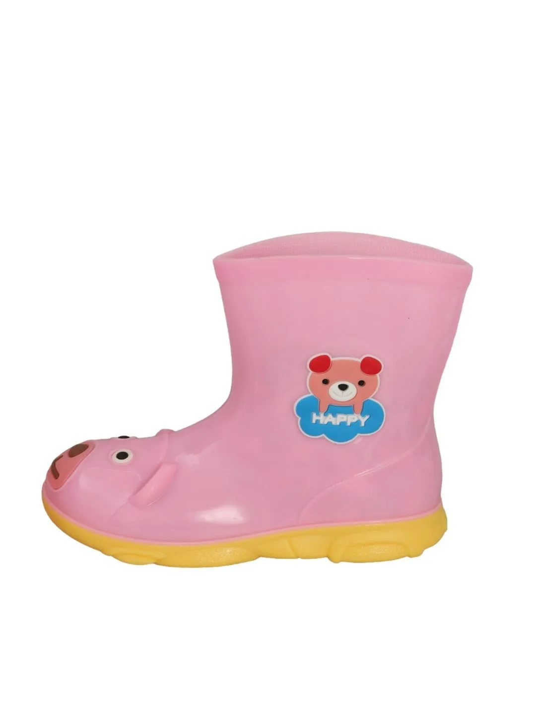 Adorable Pink Bear Themed Rain Boots For Girls