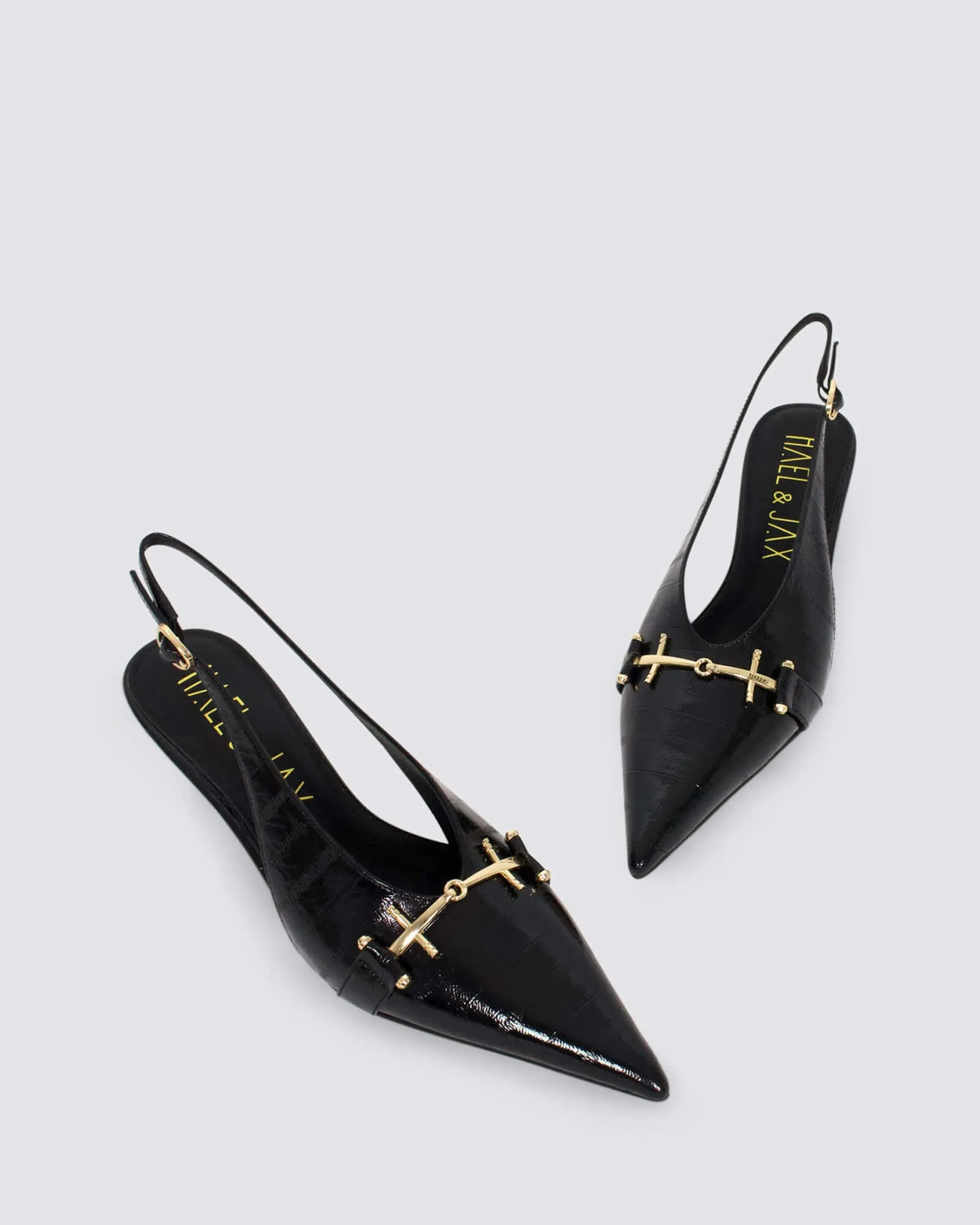 ALBATROSS SLINGBACK HEELS BLACK