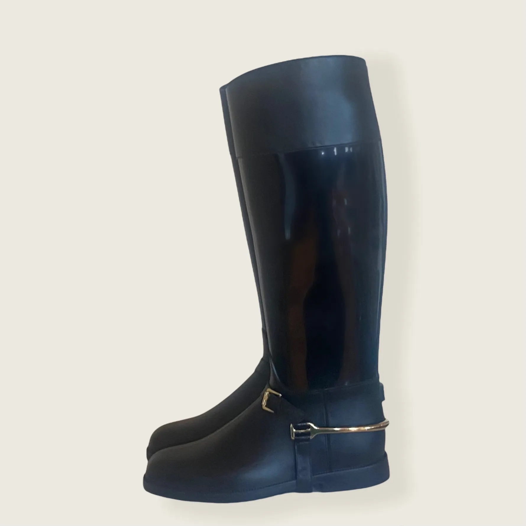 All Black Equestrian Rain Boots