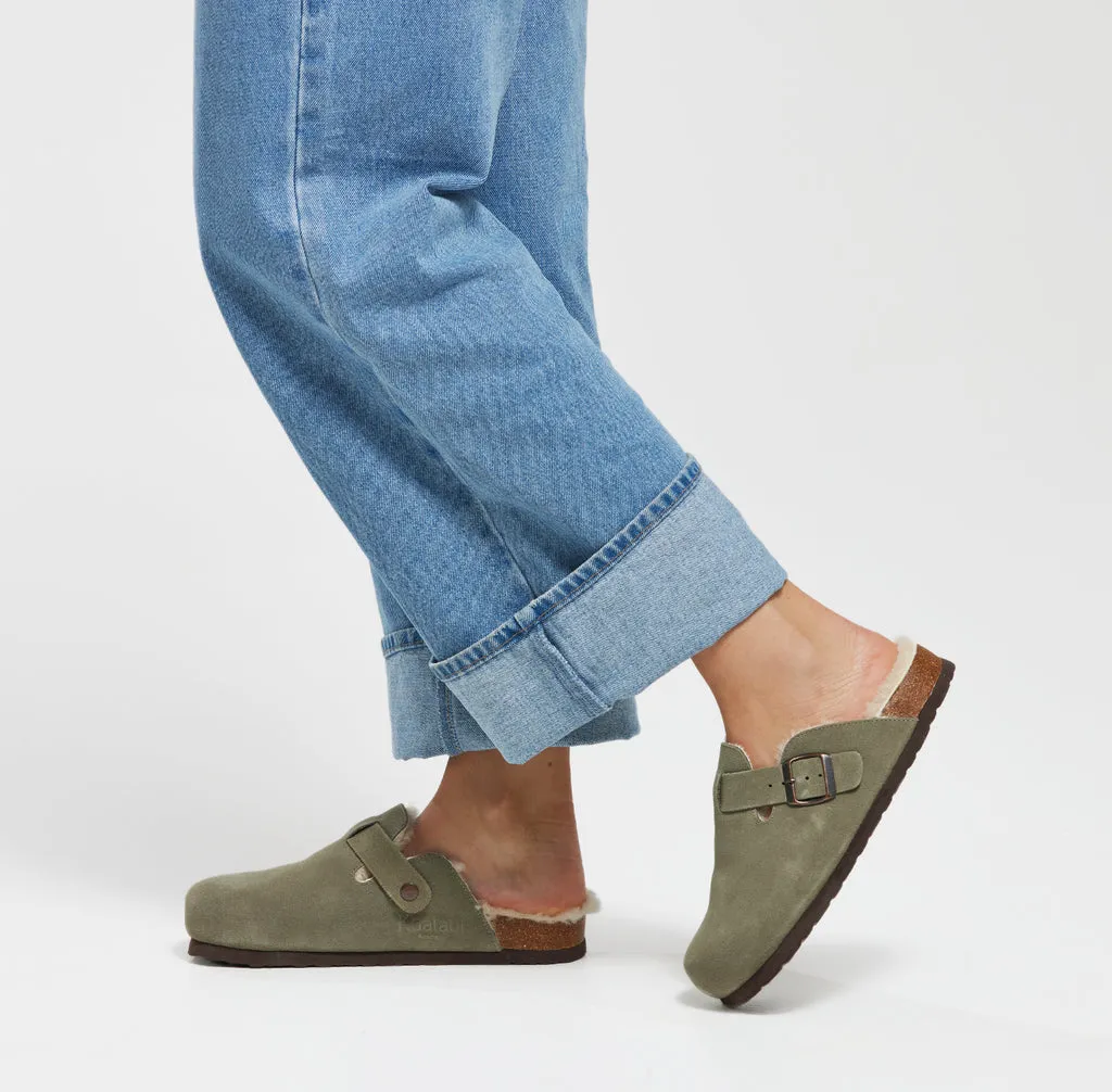 Billie sheepskin clogs OLIVE