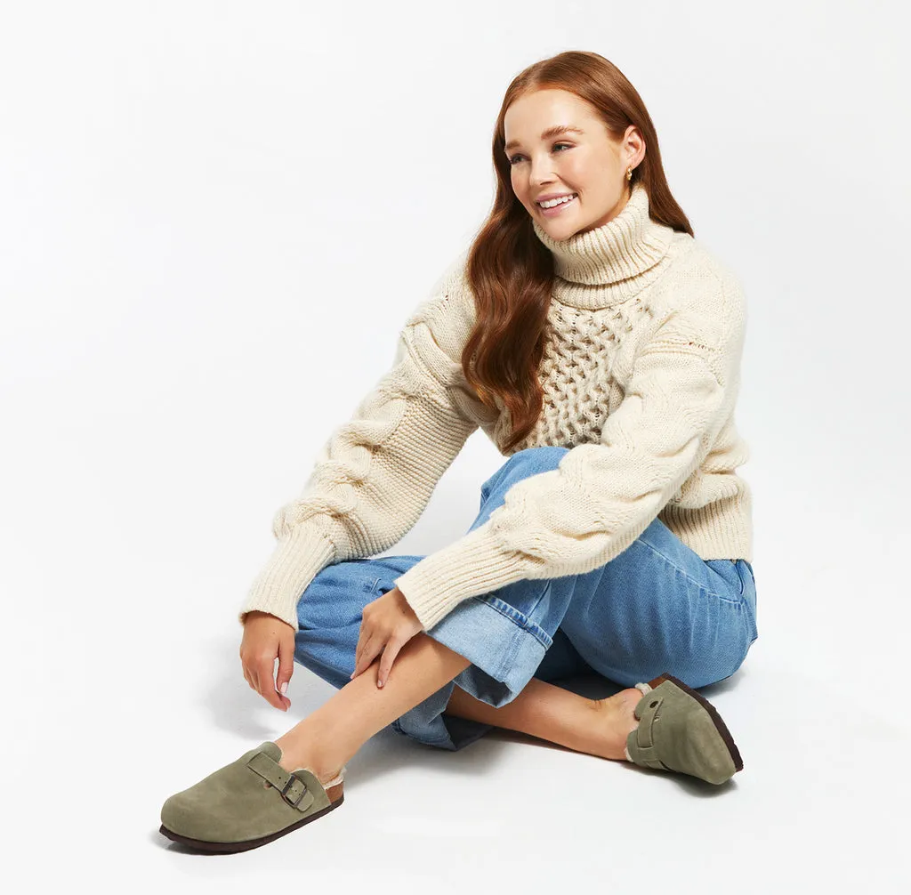Billie sheepskin clogs OLIVE