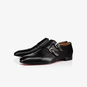 Classic Black Double Buckle Leather Shoes