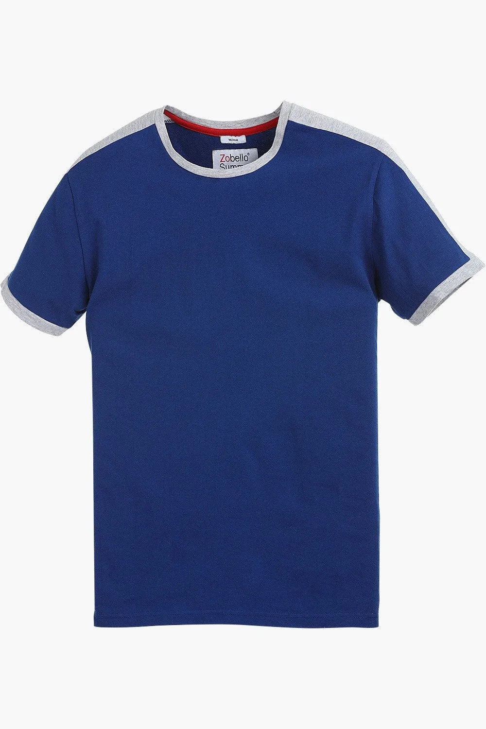 Contrast Shoulder Patch Cotton T-Shirt