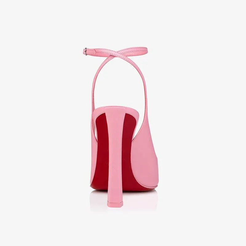 Eye-catching Pink Leather Strappy Pump
