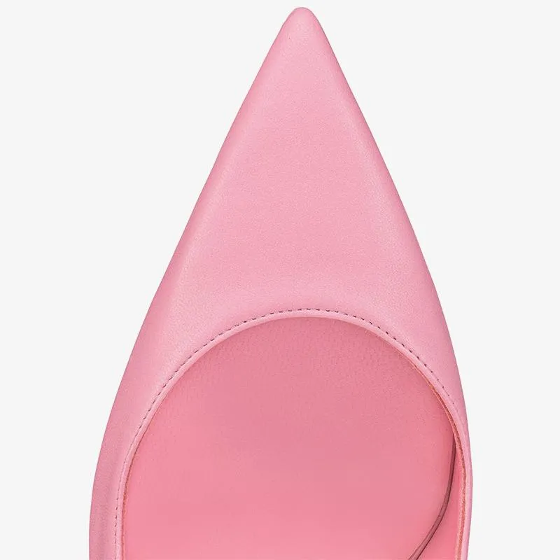 Eye-catching Pink Leather Strappy Pump