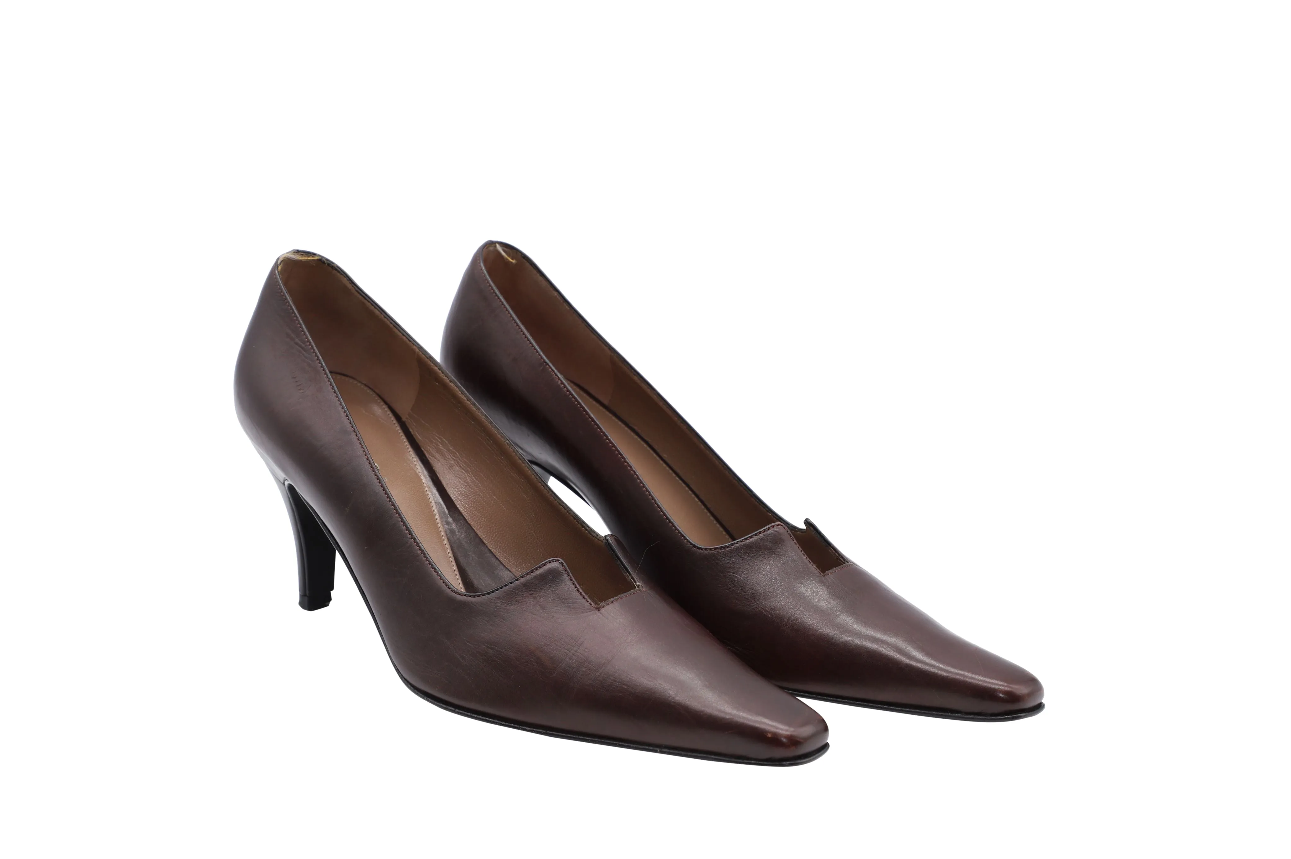 Gucci 75mm Pumps in Brown Leather