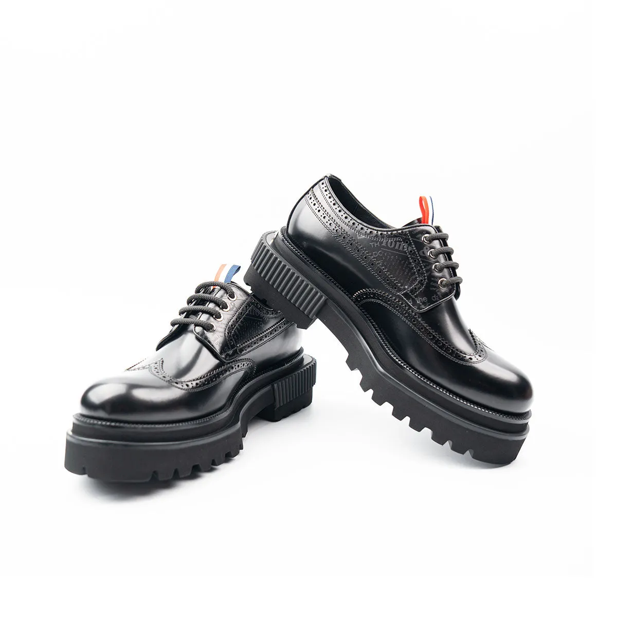 Handmade thick-soled calfskin derby shoes