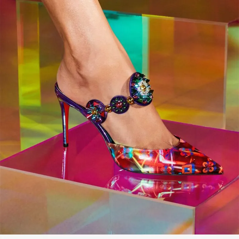 Multicolor Patent Leather Pumps
