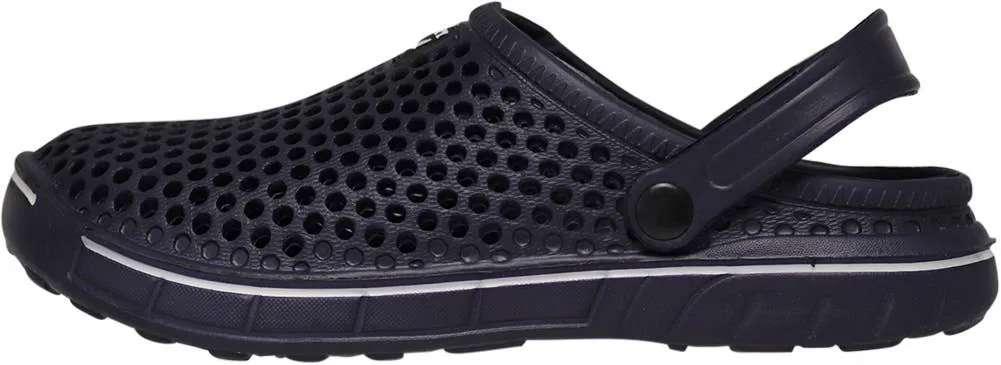 Norty Mens Lightweight Ankle Strap Clog Navy