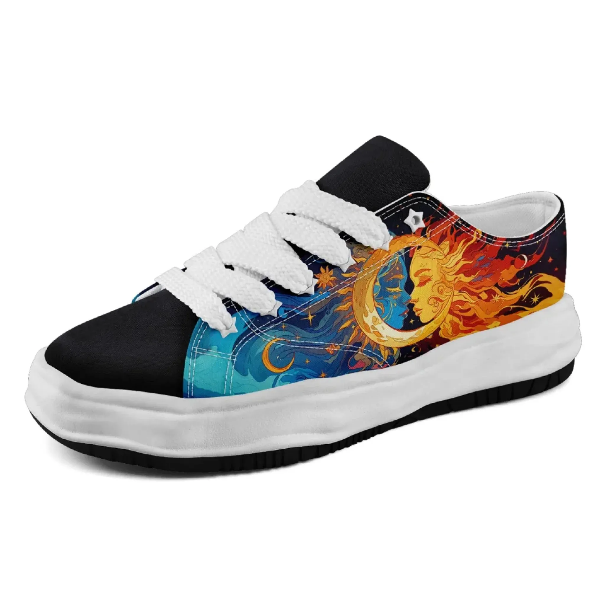 Personalized Sun & Moon Sneakers,Custom Celestial Balance Shoes, Stylish Unisex Shoes
