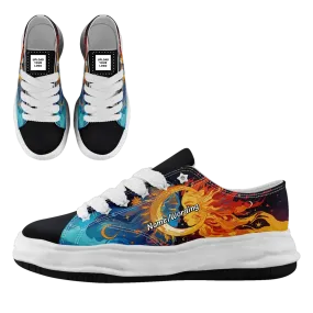 Personalized Sun & Moon Sneakers,Custom Celestial Balance Shoes, Stylish Unisex Shoes
