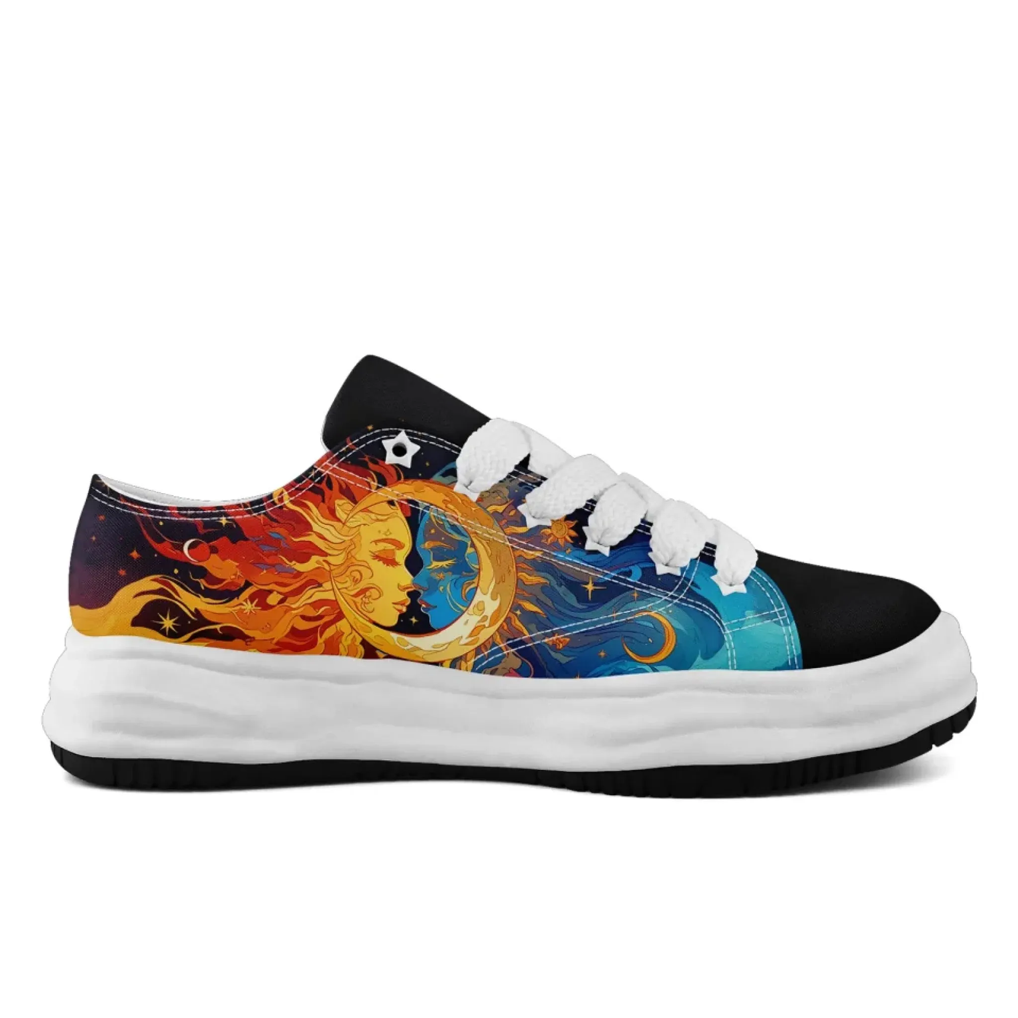 Personalized Sun & Moon Sneakers,Custom Celestial Balance Shoes, Stylish Unisex Shoes