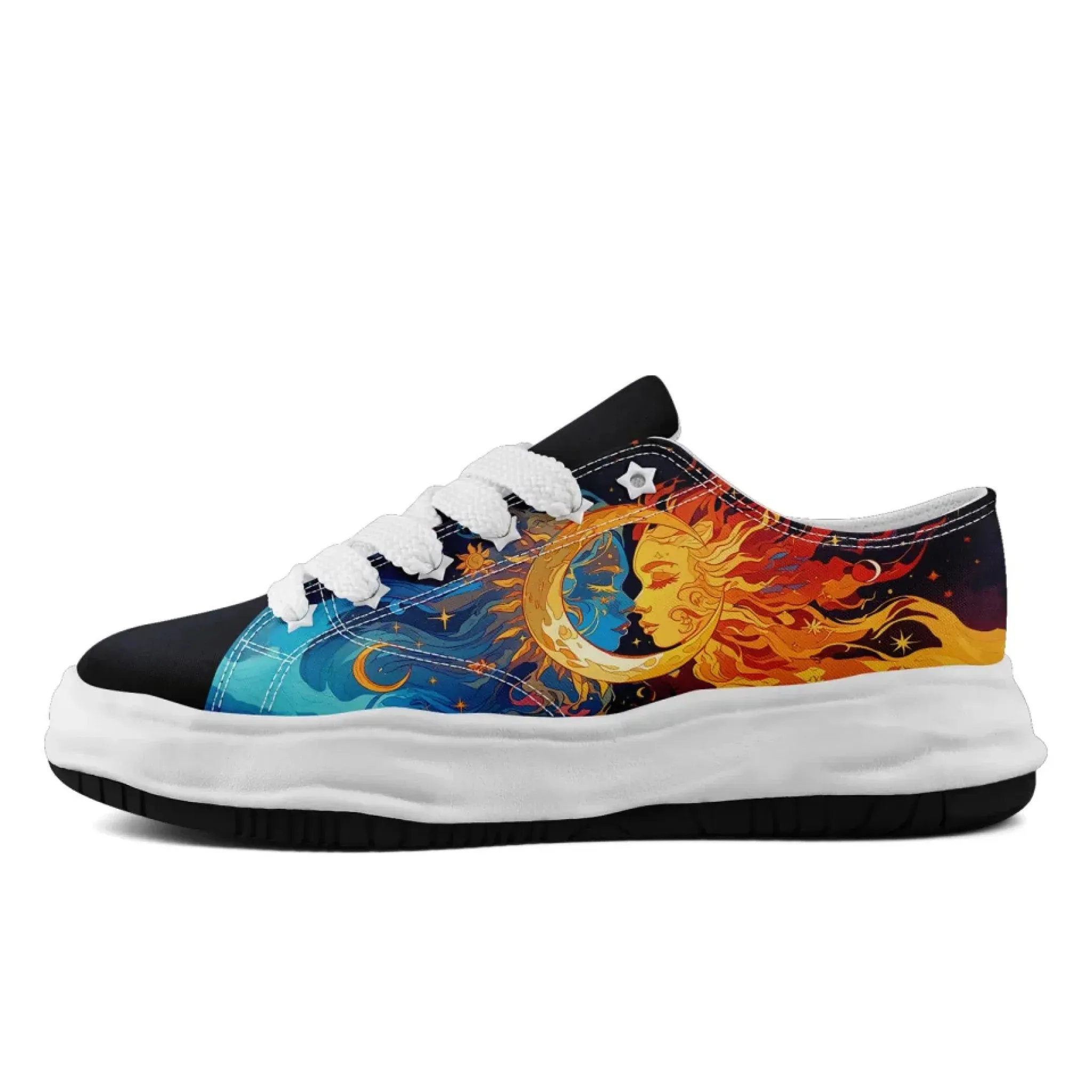 Personalized Sun & Moon Sneakers,Custom Celestial Balance Shoes, Stylish Unisex Shoes