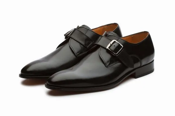 Plain Single Monkstrap Shoes - Black