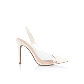 Romy Pump Vinylite & White Patent Leather
