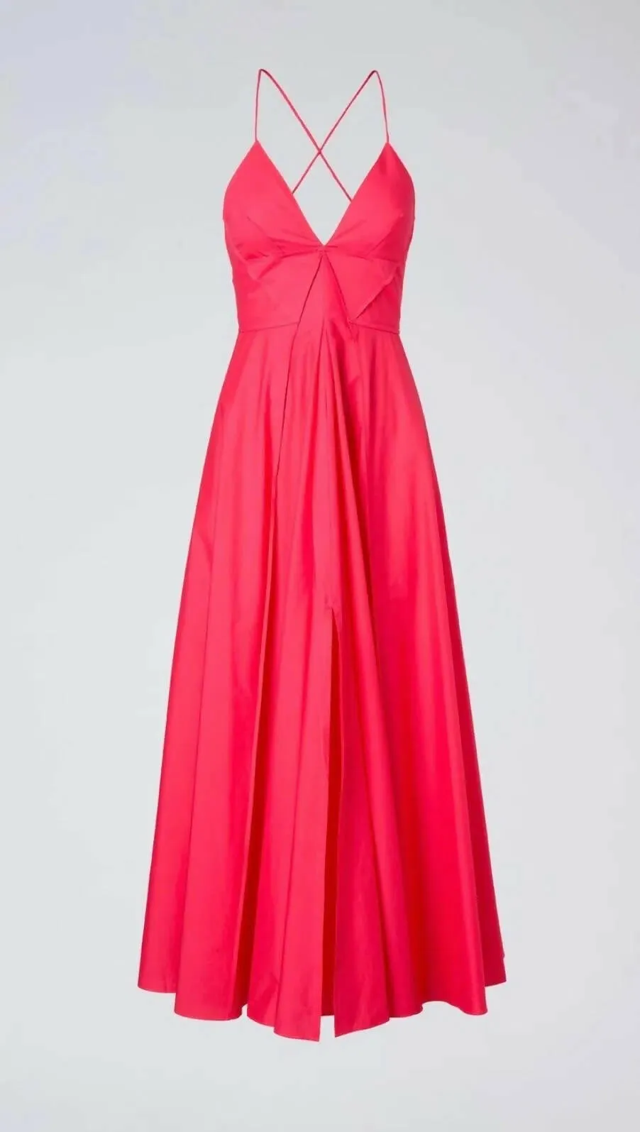 Scanlan Theodore Cotton Scrappy Midi Dress in Fuschia Pink