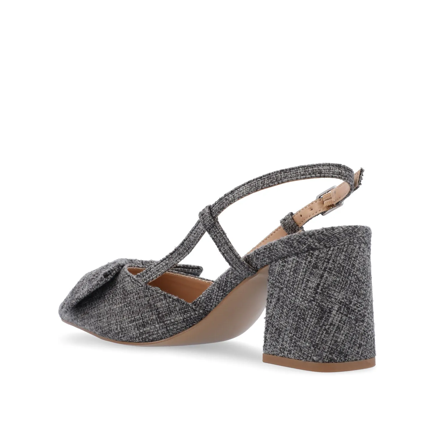 TAILYNN SLINGBACK BLOCK HEELS IN FABRIC