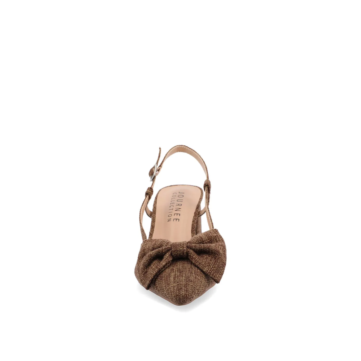 TAILYNN SLINGBACK BLOCK HEELS IN FABRIC