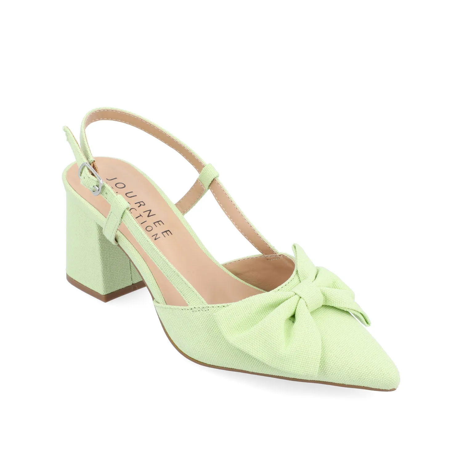 TAILYNN SLINGBACK BLOCK HEELS IN FABRIC