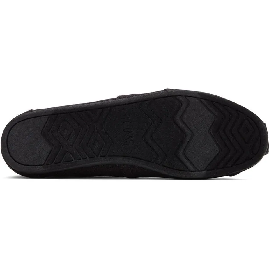 TOMS Alpargata Black 100% Cotton Male Slip On Mens Shoes