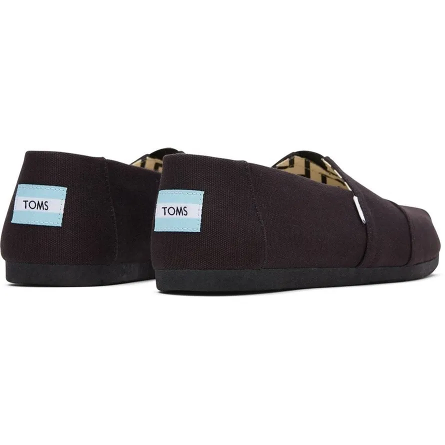 TOMS Alpargata Black 100% Cotton Male Slip On Mens Shoes
