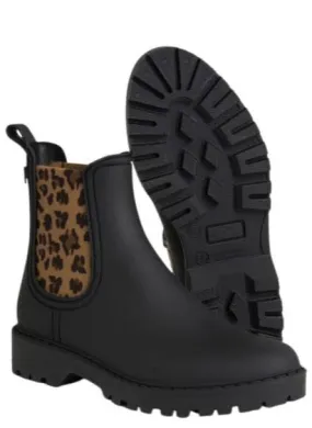 Verbenas Gaudí Spanish Gumboot - Black/Animal Print