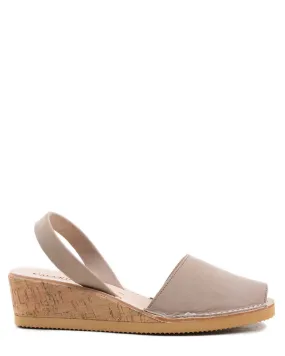 Wedge Sandal in Topo