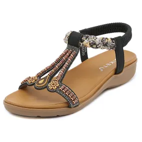 Wholesale Women's Elastic Band Lightweight PU Sandals