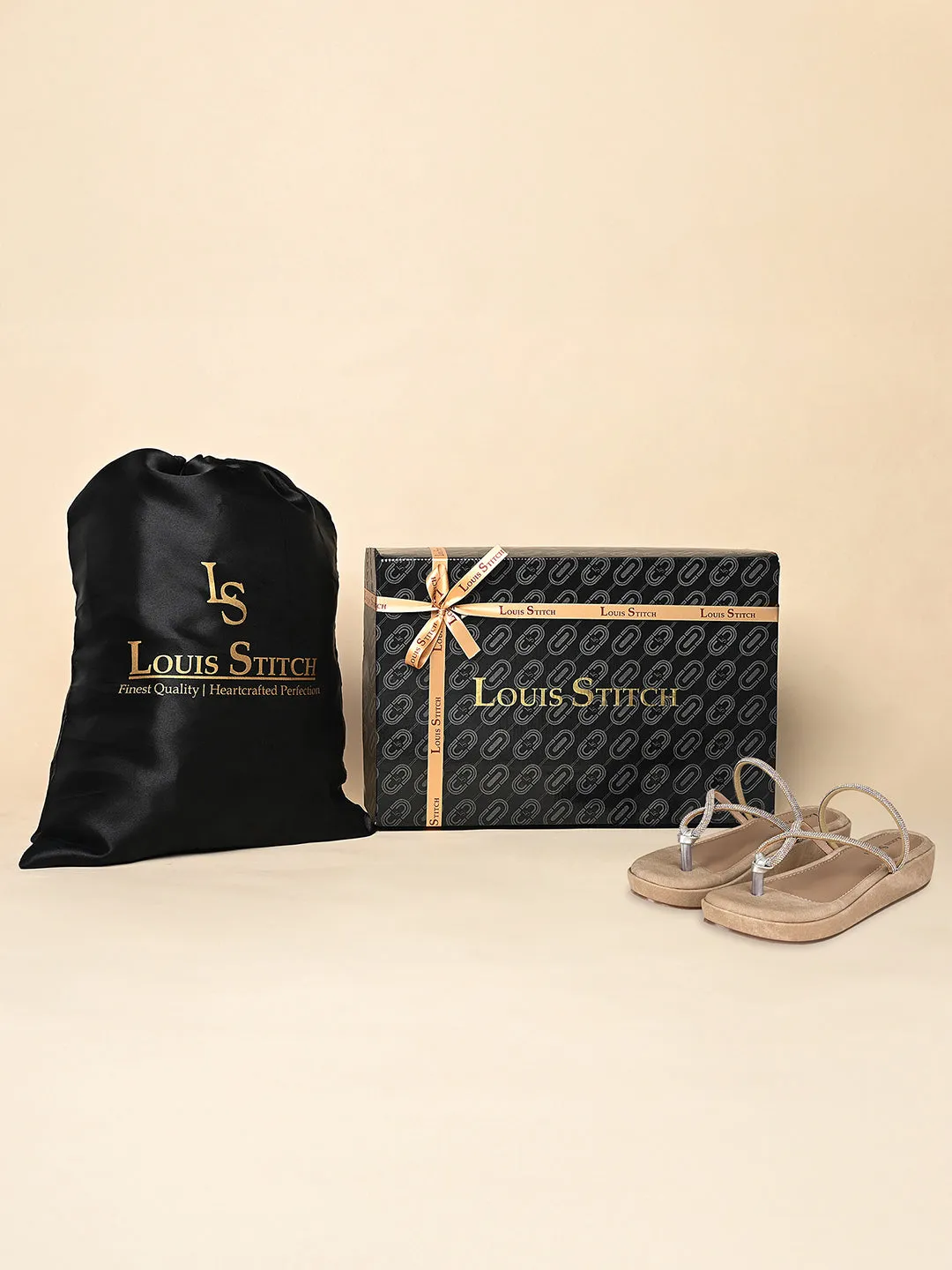 Women's Beige Slip-On Platform Heel T-Strap Lightweight Sandals